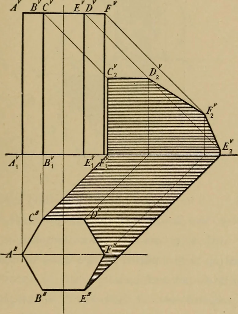 An illustration from Mechanical drawing. Elementary and advanced, 1910, leaf 132