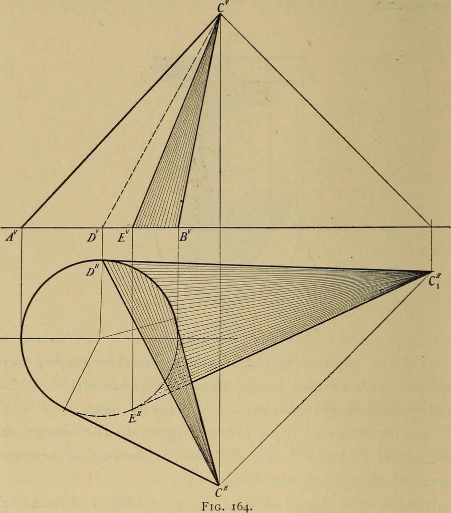 An illustration from Mechanical drawing. Elementary and advanced, 1910, leaf 135