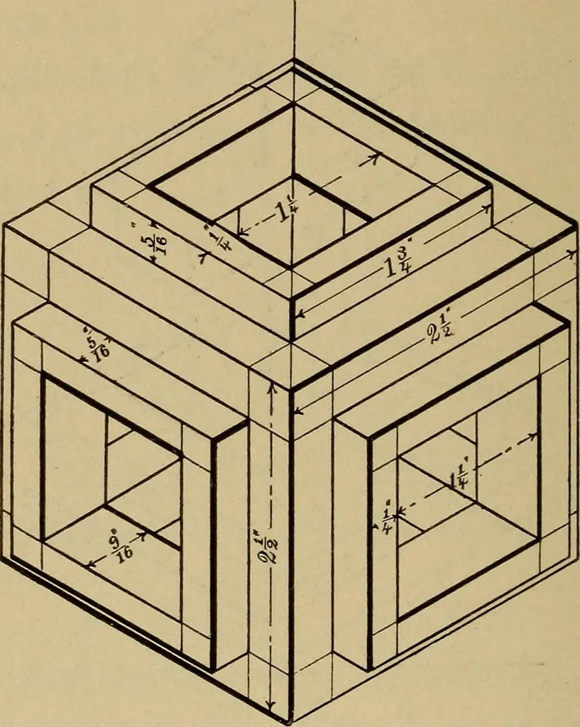 An illustration from Mechanical drawing. Elementary and advanced, 1910, leaf 141