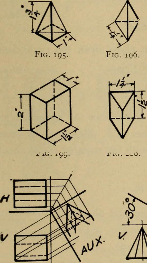 An illustration from Mechanical drawing. Elementary and advanced, 1910, leaf 168
