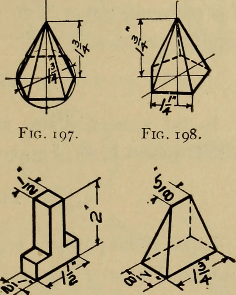 An illustration from Mechanical drawing. Elementary and advanced, 1910, leaf 168