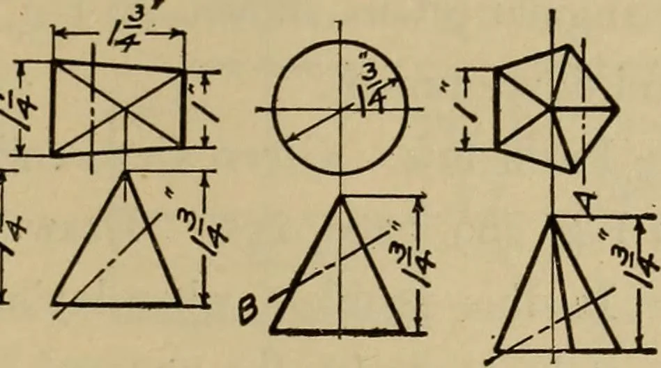 An illustration from Mechanical drawing. Elementary and advanced, 1910, leaf 170