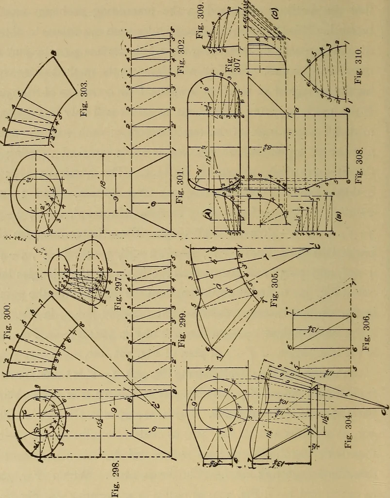 An illustration from Mechanical drawing. Elementary and advanced, 1910, leaf 237