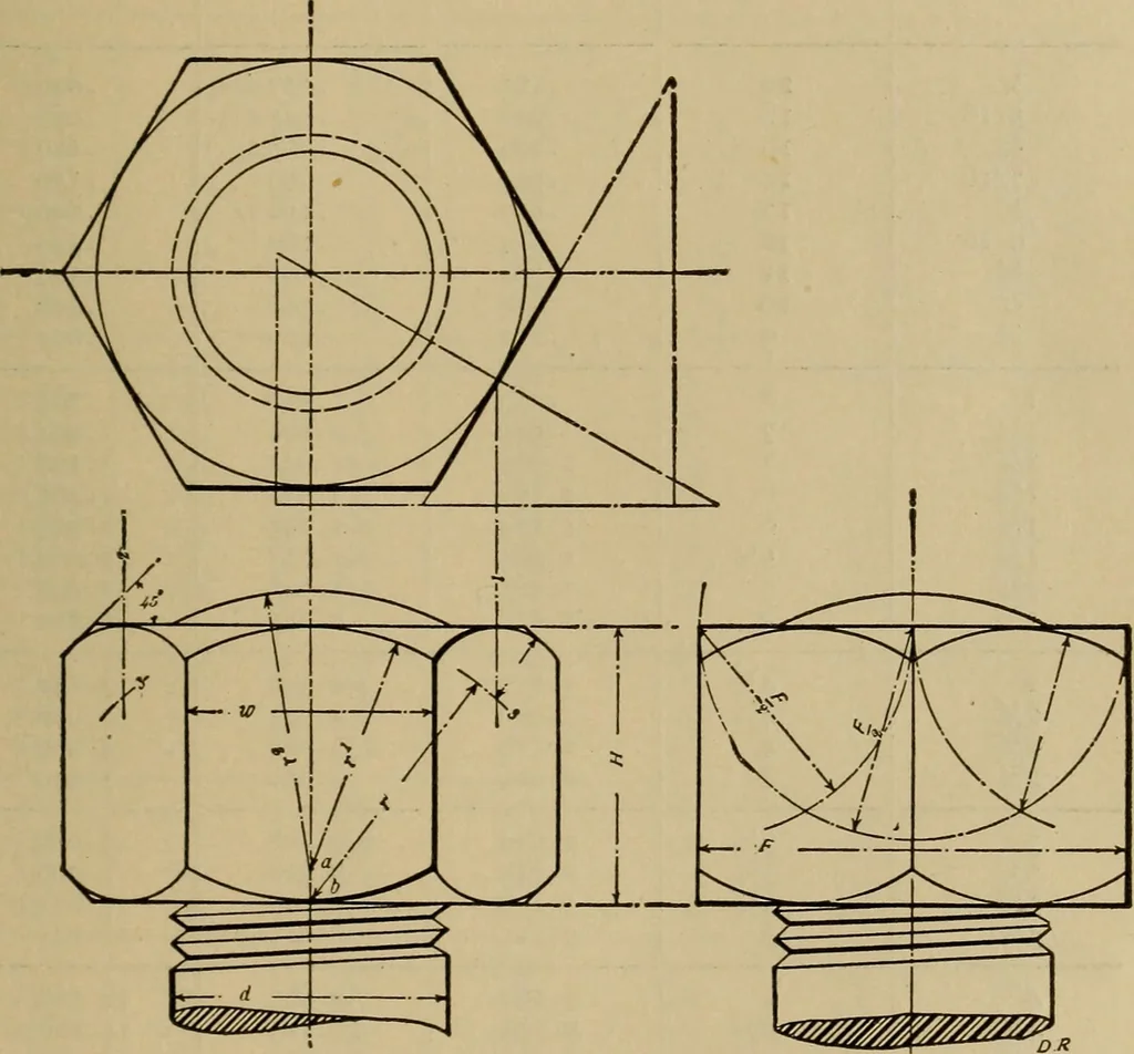 An illustration from Mechanical drawing. Elementary and advanced, 1910, leaf 258