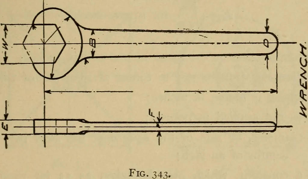 An illustration from Mechanical drawing. Elementary and advanced, 1910, leaf 274