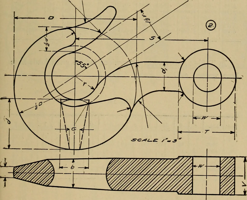 An illustration from Mechanical drawing. Elementary and advanced, 1910, leaf 280