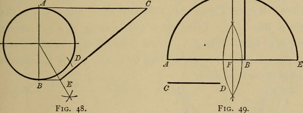 An illustration from Mechanical drawing. Elementary and advanced, 1910, leaf 46