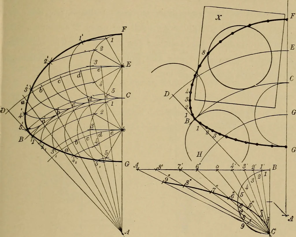 An illustration from Mechanical drawing. Elementary and advanced, 1910, leaf 64