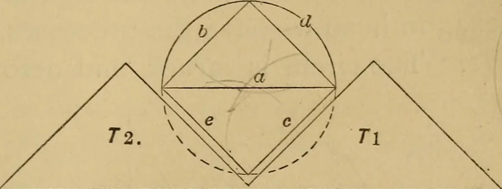 An illustration from Mechanical drawing self-taught: comprising instructions in the selection and preparation of drawing instruments. Elementary instruction in practical mechanical drawing. Together with examples in simple geometry and elementary mechanism, including screw threads, gear wheels, mechanical motions, engines and boilers, 1889, leaf 128