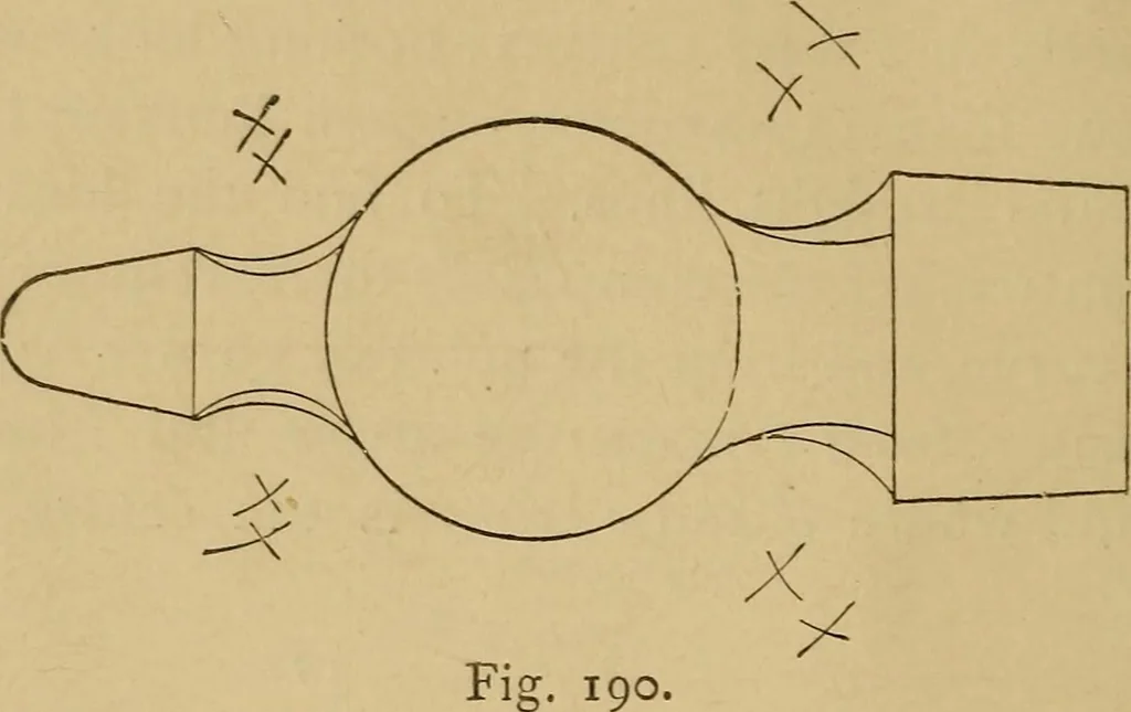 An illustration from Mechanical drawing self-taught: comprising instructions in the selection and preparation of drawing instruments. Elementary instruction in practical mechanical drawing. Together with examples in simple geometry and elementary mechanism, including screw threads, gear wheels, mechanical motions, engines and boilers, 1889, leaf 145