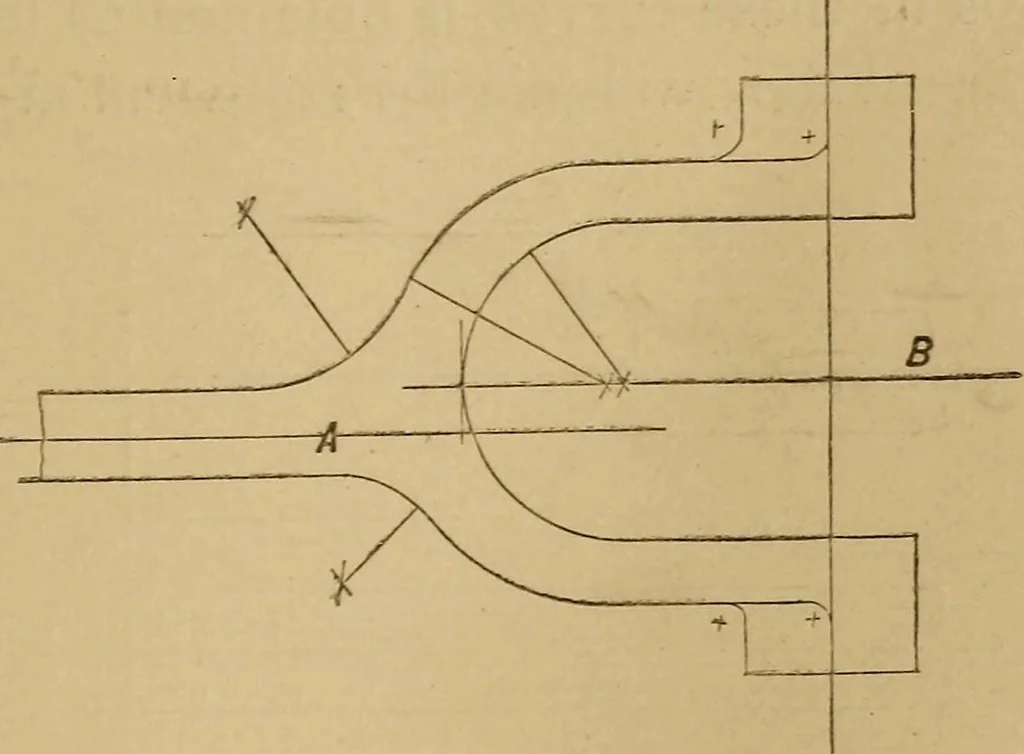An illustration from Mechanical drawing self-taught: comprising instructions in the selection and preparation of drawing instruments. Elementary instruction in practical mechanical drawing. Together with examples in simple geometry and elementary mechanism, including screw threads, gear wheels, mechanical motions, engines and boilers, 1889, leaf 148