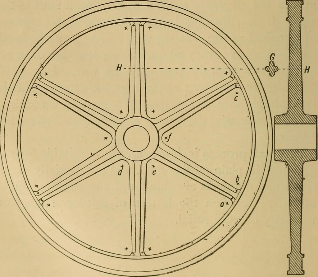 An illustration from Mechanical drawing self-taught: comprising instructions in the selection and preparation of drawing instruments. Elementary instruction in practical mechanical drawing. Together with examples in simple geometry and elementary mechanism, including screw threads, gear wheels, mechanical motions, engines and boilers, 1889, leaf 283
