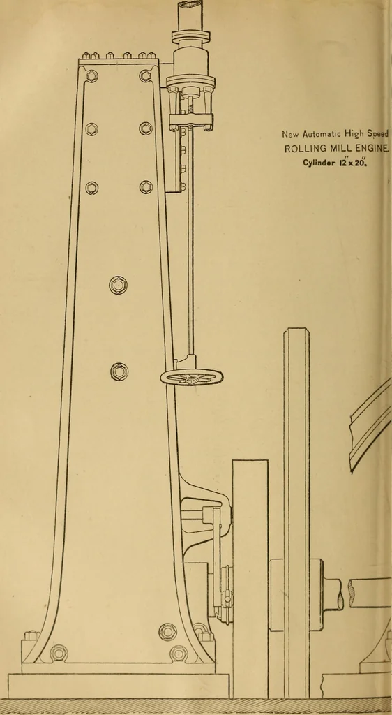An illustration from Mechanical drawing self-taught: comprising instructions in the selection and preparation of drawing instruments. Elementary instruction in practical mechanical drawing. Together with examples in simple geometry and elementary mechanism, including screw threads, gear wheels, mechanical motions, engines and boilers, 1889, leaf 327