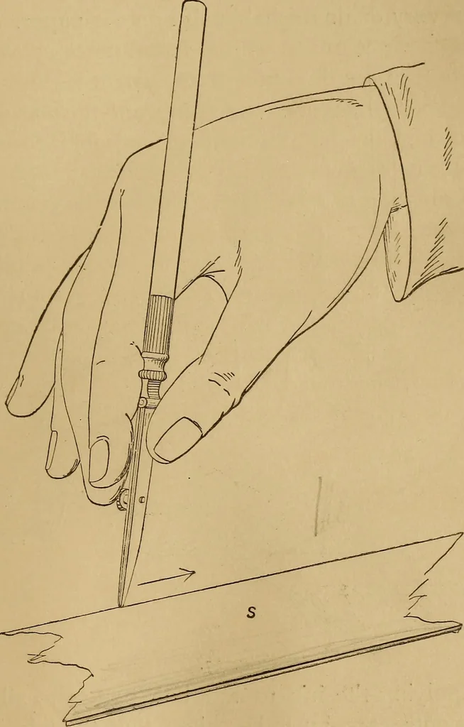 An illustration from Mechanical drawing self-taught: comprising instructions in the selection and preparation of drawing instruments. Elementary instruction in practical mechanical drawing. Together with examples in simple geometry and elementary mechanism, including screw threads, gear wheels, mechanical motions, engines and boilers, 1889, leaf 46