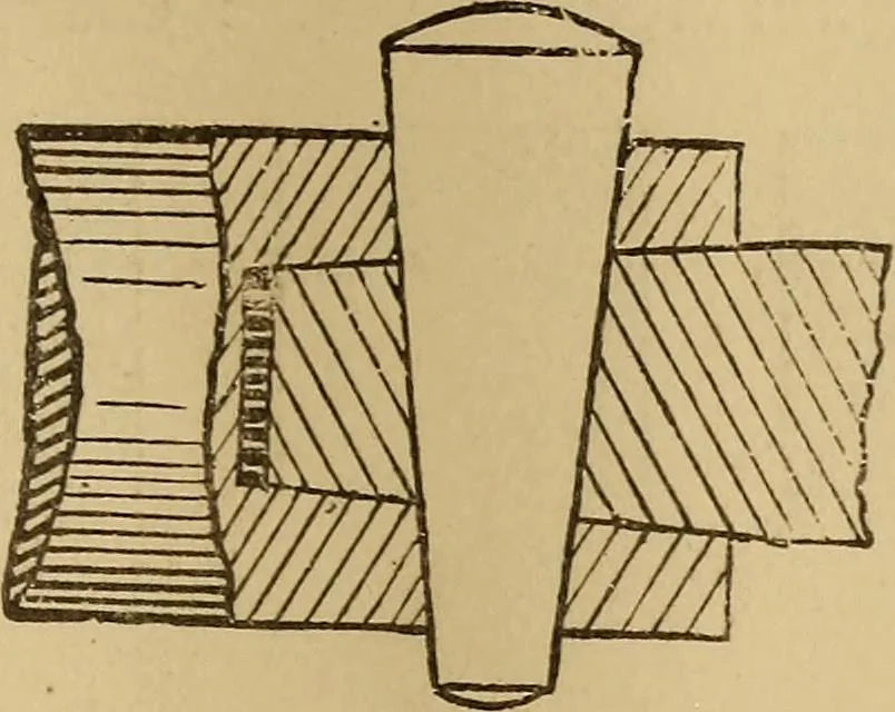 An illustration from Mechanical drawing self-taught: comprising instructions in the selection and preparation of drawing instruments. Elementary instruction in practical mechanical drawing. Together with examples in simple geometry and elementary mechanism, including screw threads, gear wheels, mechanical motions, engines and boilers, 1889, leaf 82