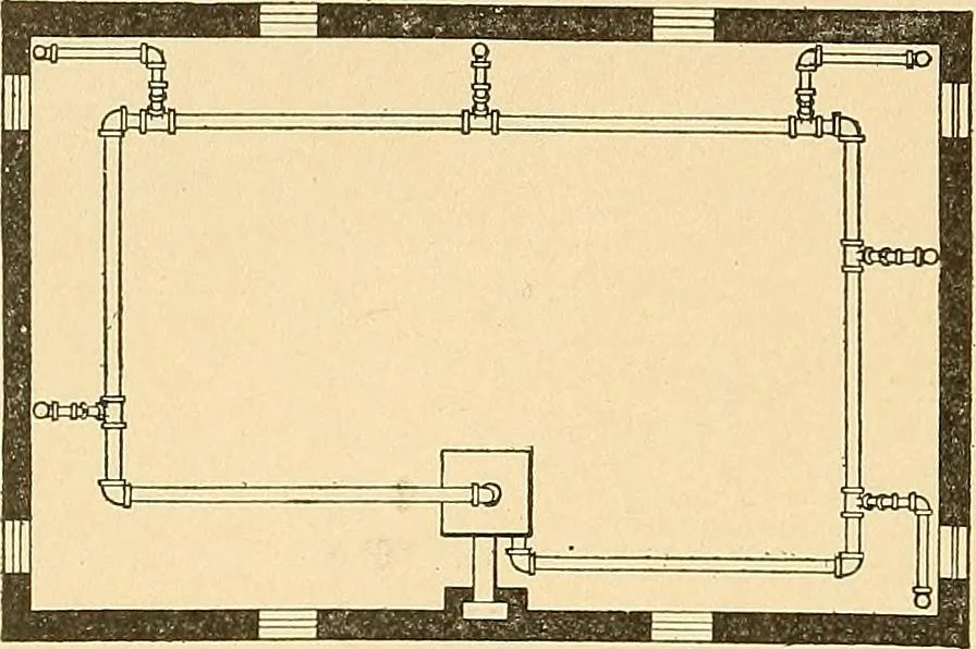 An illustration from Mechanical drawing for plumbers; a concise, comprehensive and practical treatise on the subject of mechanical drawing, 1910, leaf 113