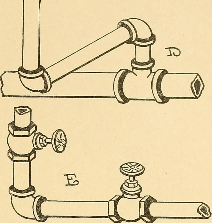 An illustration from Mechanical drawing for plumbers; a concise, comprehensive and practical treatise on the subject of mechanical drawing, 1910, leaf 114