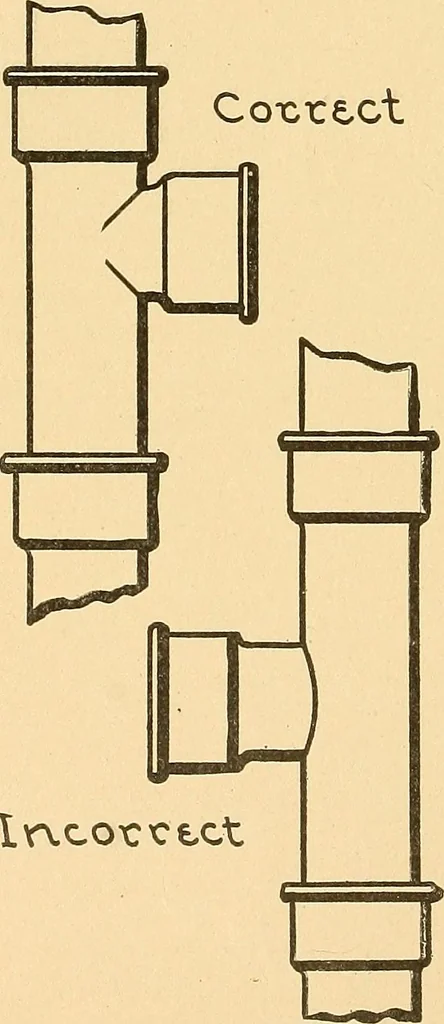 An illustration from Mechanical drawing for plumbers; a concise, comprehensive and practical treatise on the subject of mechanical drawing, 1910, leaf 19