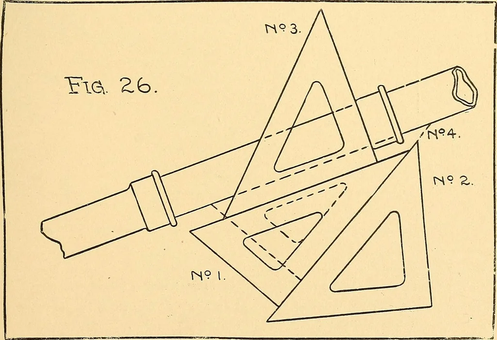 An illustration from Mechanical drawing for plumbers; a concise, comprehensive and practical treatise on the subject of mechanical drawing, 1910, leaf 28