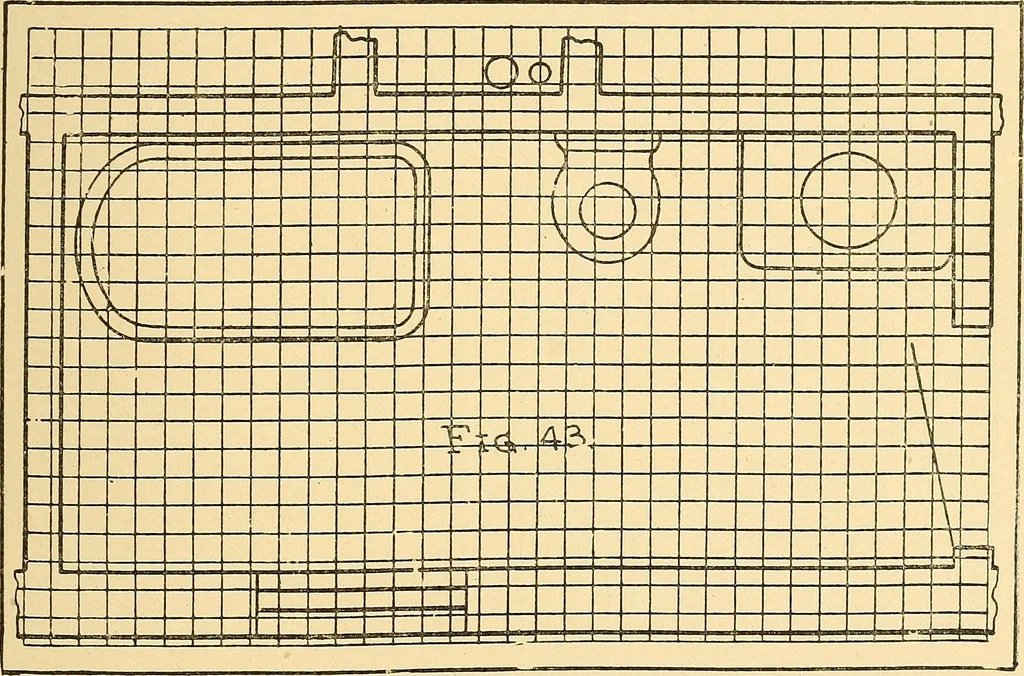 An illustration from Mechanical drawing for plumbers; a concise, comprehensive and practical treatise on the subject of mechanical drawing, 1910, leaf 44