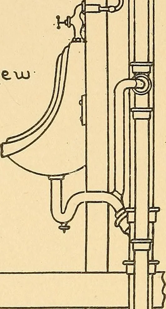An illustration from Mechanical drawing for plumbers; a concise, comprehensive and practical treatise on the subject of mechanical drawing, 1910, leaf 47