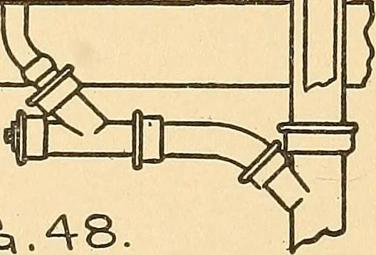 An illustration from Mechanical drawing for plumbers; a concise, comprehensive and practical treatise on the subject of mechanical drawing, 1910, leaf 47