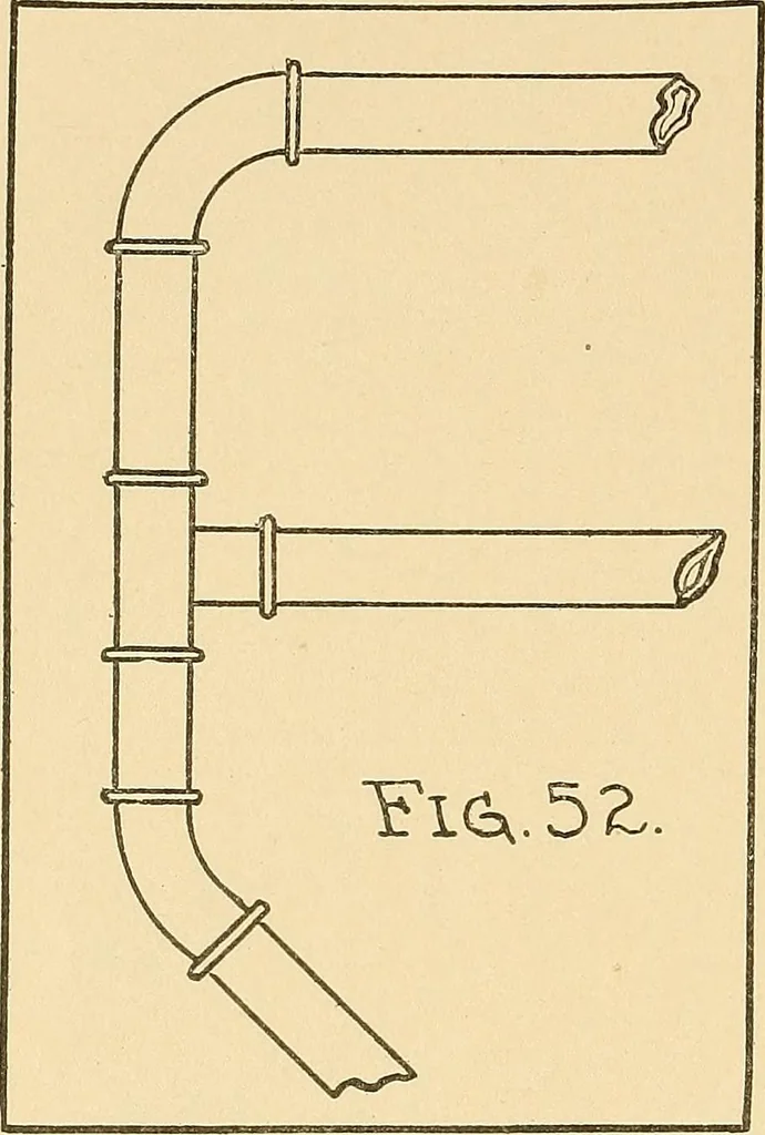 An illustration from Mechanical drawing for plumbers; a concise, comprehensive and practical treatise on the subject of mechanical drawing, 1910, leaf 49