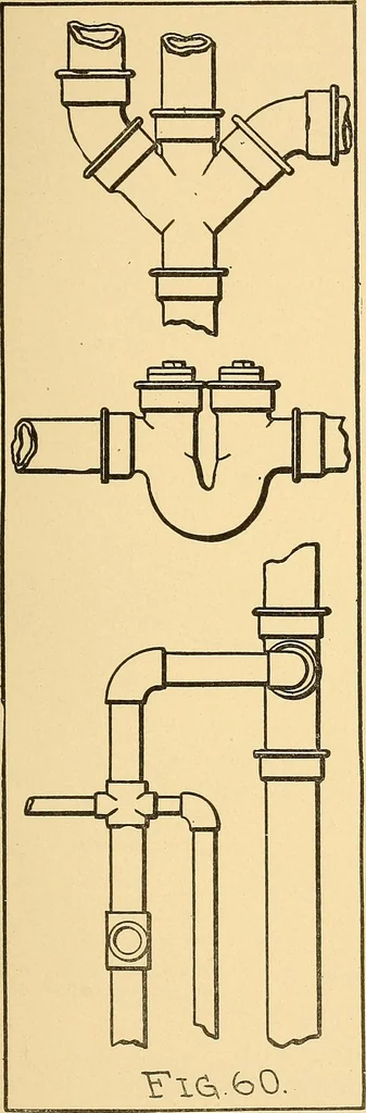 An illustration from Mechanical drawing for plumbers; a concise, comprehensive and practical treatise on the subject of mechanical drawing, 1910, leaf 56