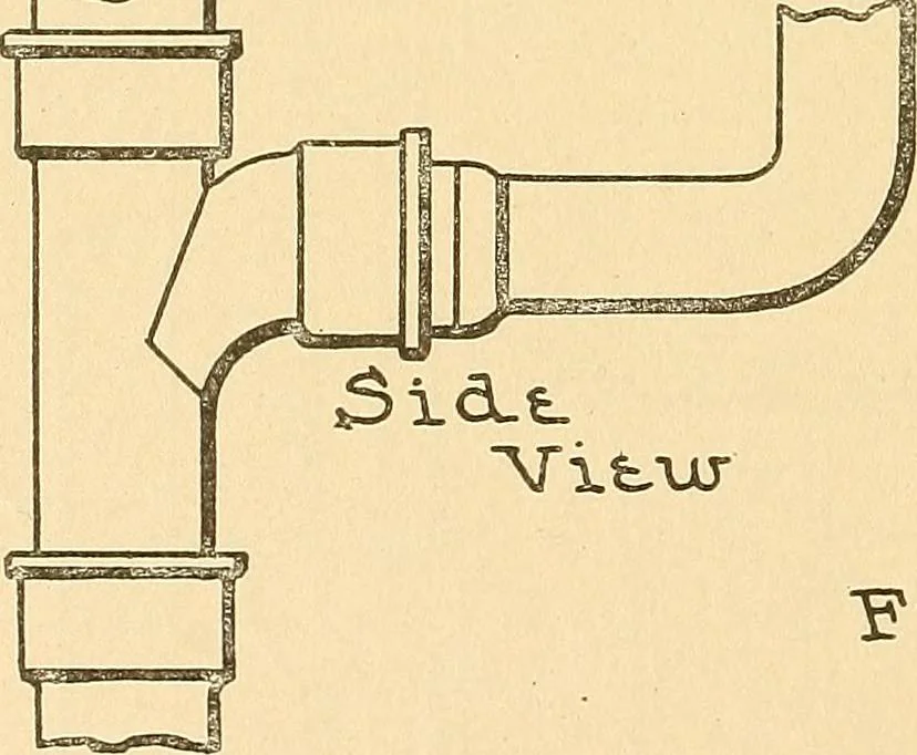 An illustration from Mechanical drawing for plumbers; a concise, comprehensive and practical treatise on the subject of mechanical drawing, 1910, leaf 79