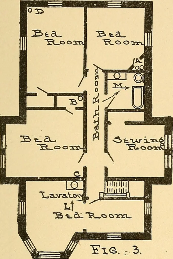 An illustration from Mechanical drawing for plumbers; a concise, comprehensive and practical treatise on the subject of mechanical drawing, 1910, leaf 82