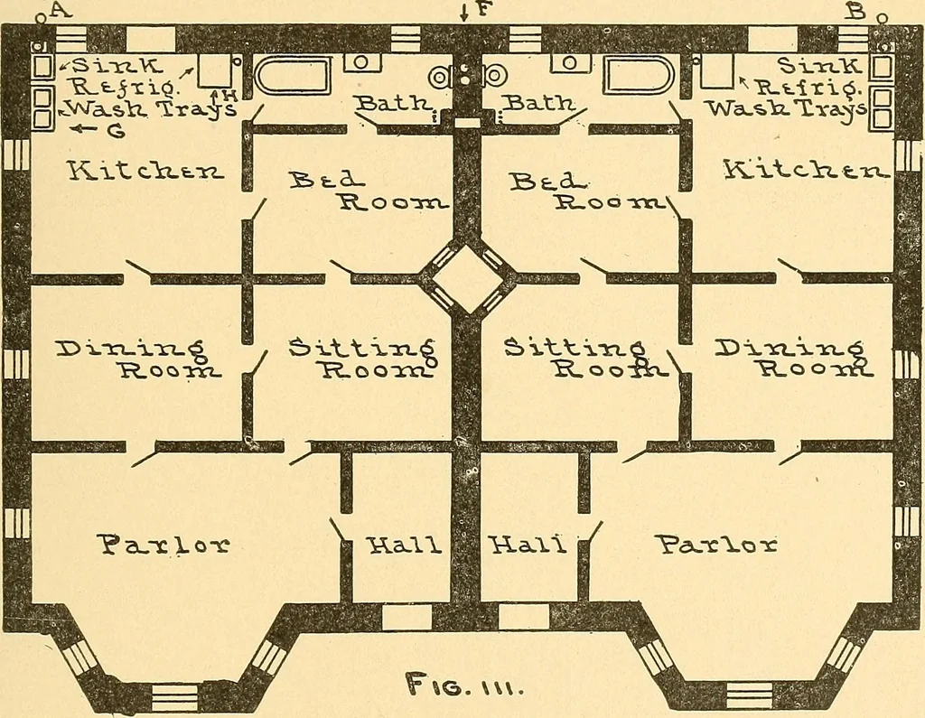 An illustration from Mechanical drawing for plumbers; a concise, comprehensive and practical treatise on the subject of mechanical drawing, 1910, leaf 94
