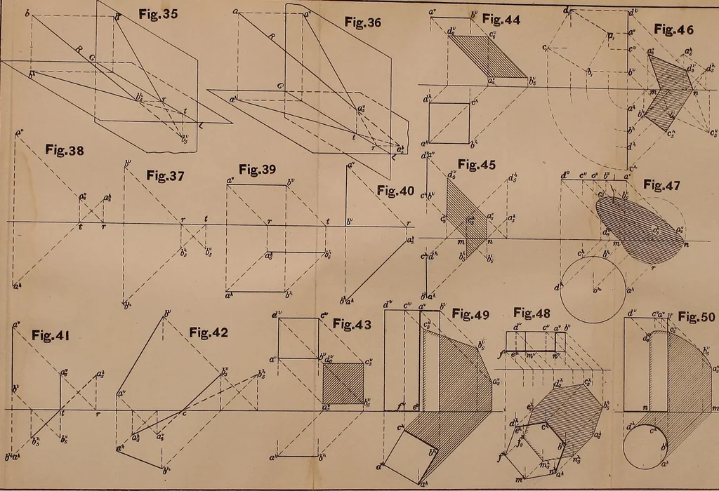 An illustration from Mechanical drawing. Prepared for the use of the students of the Massachusetts Institute of Technology, Boston, Mass, 1887, leaf 114