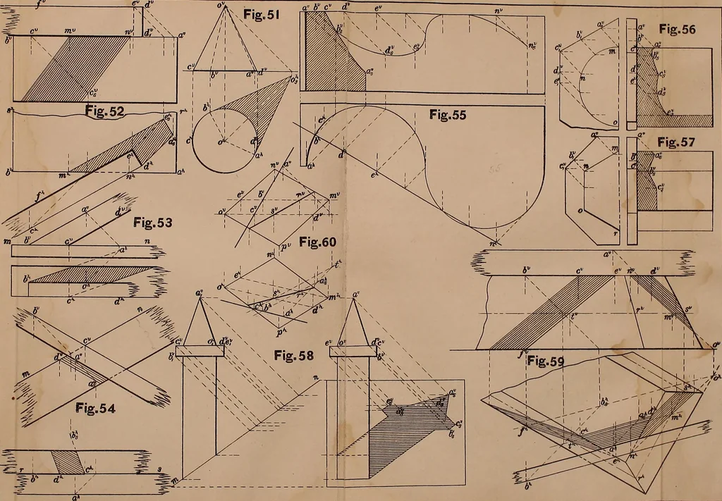 An illustration from Mechanical drawing. Prepared for the use of the students of the Massachusetts Institute of Technology, Boston, Mass, 1887, leaf 124