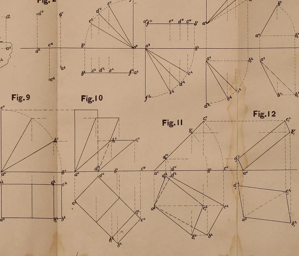 An illustration from Mechanical drawing. Prepared for the use of the students of the Massachusetts Institute of Technology, Boston, Mass, 1887, leaf 88