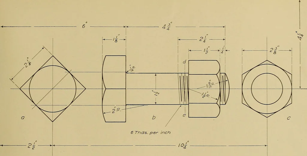 An illustration from Mechanical drawing for trade schools, 1911, leaf 18