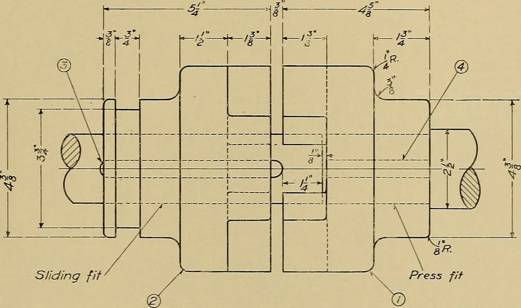 An illustration from Mechanical drawing for trade schools, 1911, leaf 44
