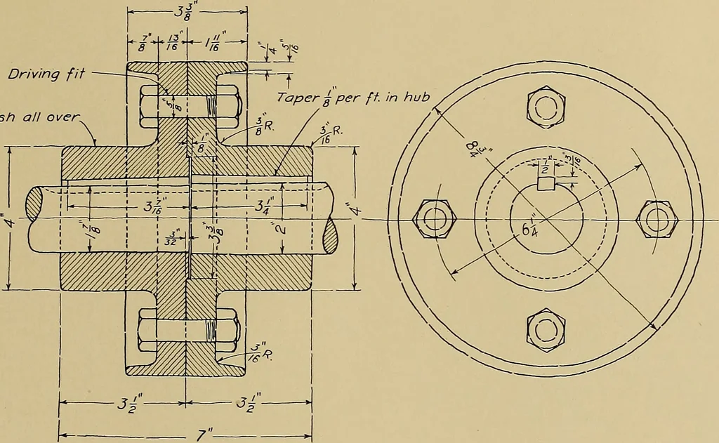 An illustration from Mechanical drawing for trade schools, 1911, leaf 50