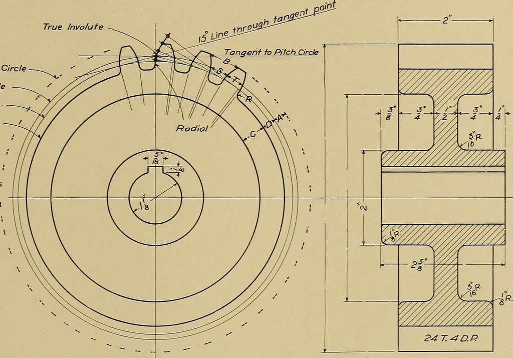 An illustration from Mechanical drawing for trade schools, 1911, leaf 58