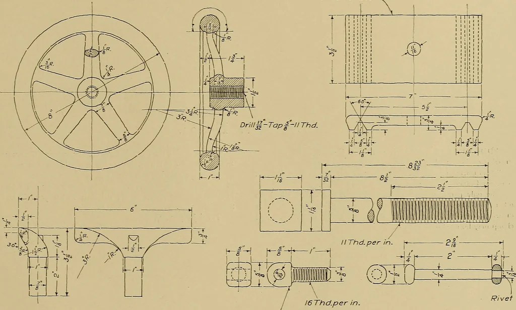 An illustration from Mechanical drawing for trade schools, 1911, leaf 78