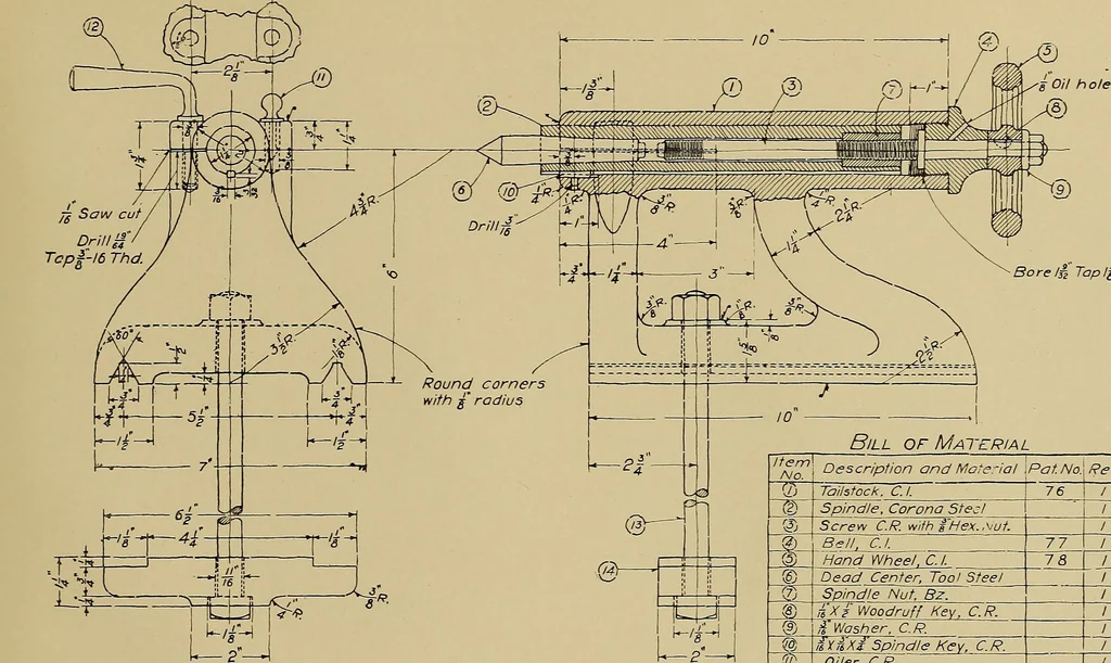 An illustration from Mechanical drawing for trade schools, 1911, leaf 86