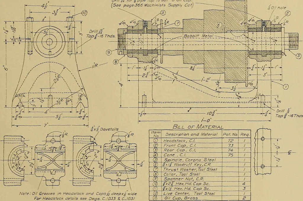 An illustration from Mechanical drawing for trade schools, 1911, leaf 90