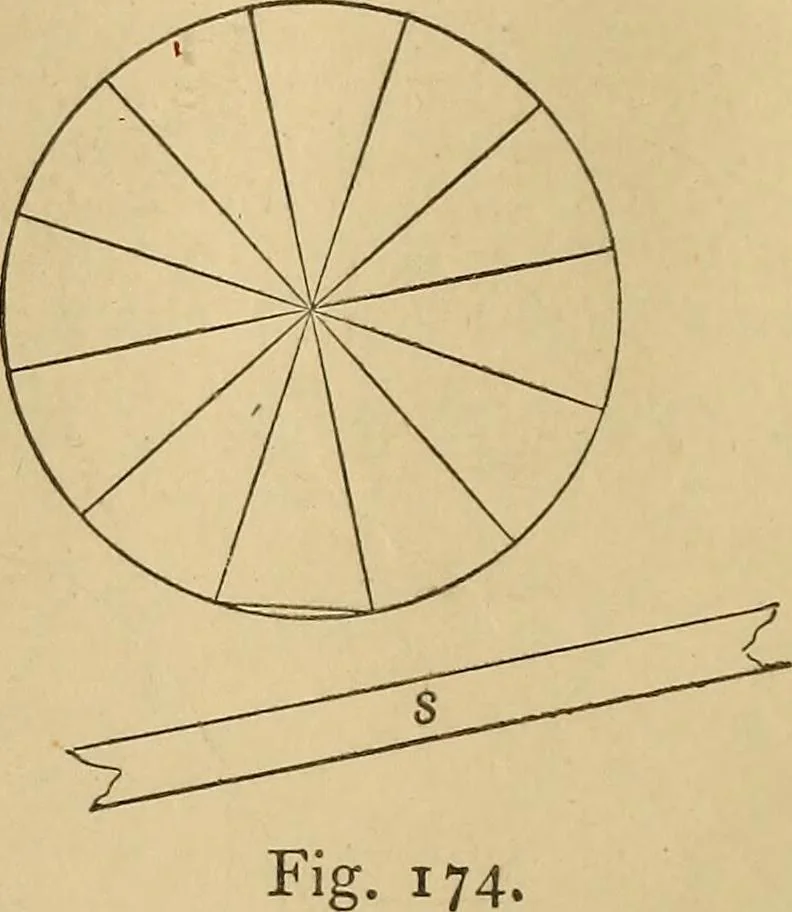 An illustration from Mechanical drawing self-taught: comprising instructions in the selection and preparation of drawing instruments, elementary instruction in practical mechanical drawing together with examples in simple geometry and elementary mechanism, including screw threads, gear wheels, mechanical motions, engines and boilers, 1883, leaf 131