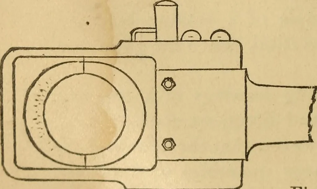 An illustration from Mechanical drawing self-taught: comprising instructions in the selection and preparation of drawing instruments, elementary instruction in practical mechanical drawing together with examples in simple geometry and elementary mechanism, including screw threads, gear wheels, mechanical motions, engines and boilers, 1883, leaf 175