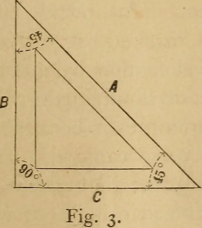 An illustration from Mechanical drawing self-taught: comprising instructions in the selection and preparation of drawing instruments, elementary instruction in practical mechanical drawing together with examples in simple geometry and elementary mechanism, including screw threads, gear wheels, mechanical motions, engines and boilers, 1883, leaf 20