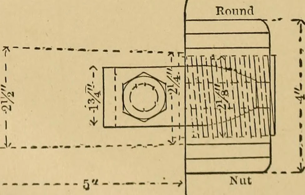 An illustration from Mechanical drawing self-taught: comprising instructions in the selection and preparation of drawing instruments, elementary instruction in practical mechanical drawing together with examples in simple geometry and elementary mechanism, including screw threads, gear wheels, mechanical motions, engines and boilers, 1883, leaf 377