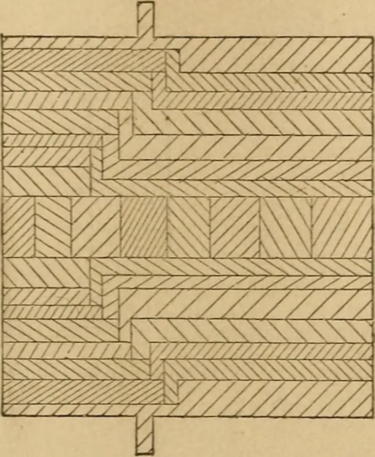 An illustration from Mechanical drawing self-taught: comprising instructions in the selection and preparation of drawing instruments, elementary instruction in practical mechanical drawing together with examples in simple geometry and elementary mechanism, including screw threads, gear wheels, mechanical motions, engines and boilers, 1883, leaf 80