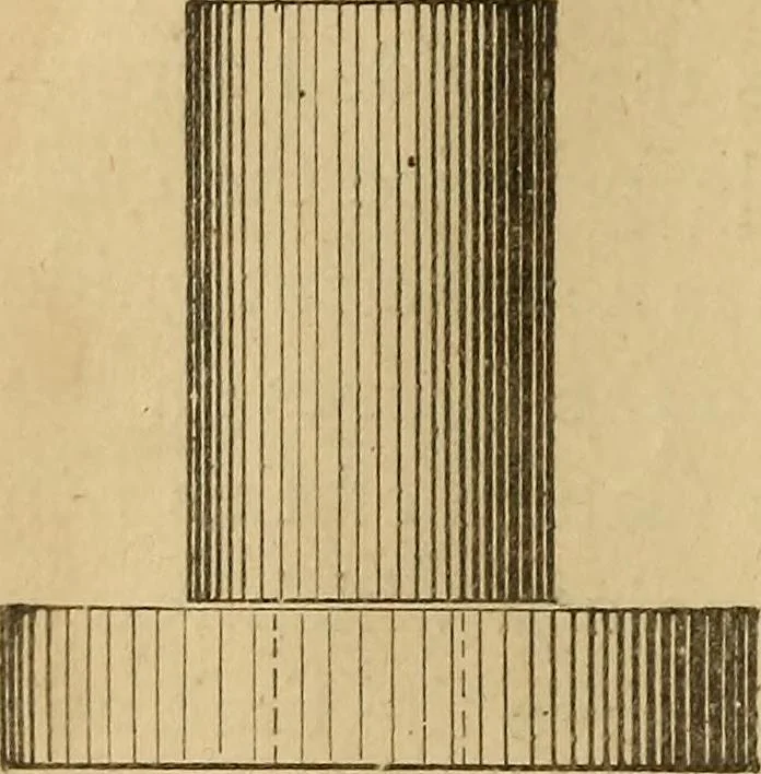 An illustration from Mechanical drawing self-taught: comprising instructions in the selection and preparation of drawing instruments, elementary instruction in practical mechanical drawing together with examples in simple geometry and elementary mechanism, including screw threads, gear wheels, mechanical motions, engines and boilers, 1883, leaf 87