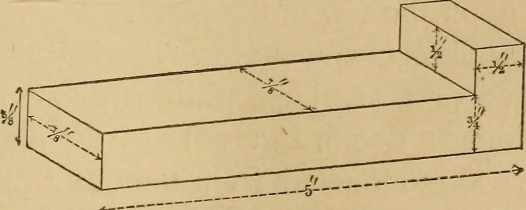 An illustration from Mechanical drawing self-taught: comprising instructions in the selection and preparation of drawing instruments, elementary instruction in practical mechanical drawing together with examples in simple geometry and elementary mechanism, including screw threads, gear wheels, mechanical motions, engines and boilers, 1883, leaf 94