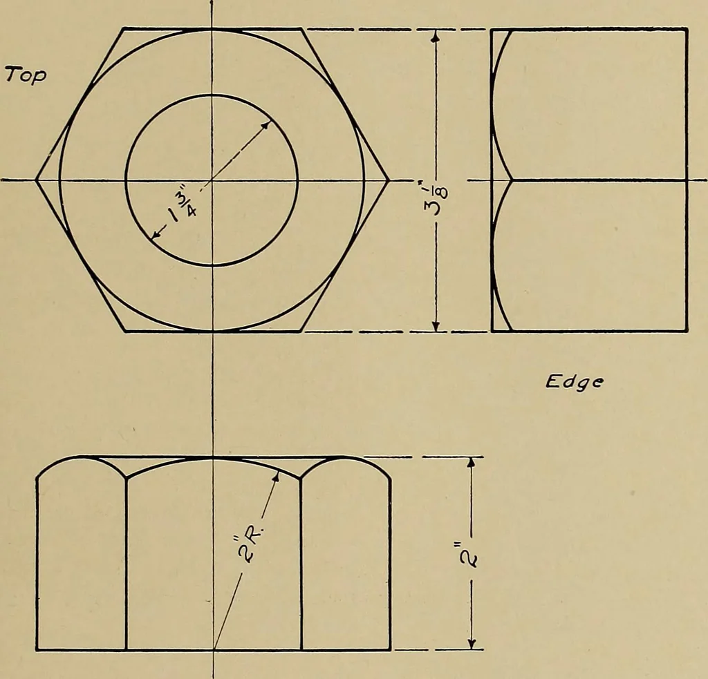 An illustration from Mechanical drawing for industrial and high schools, 1915, leaf 20