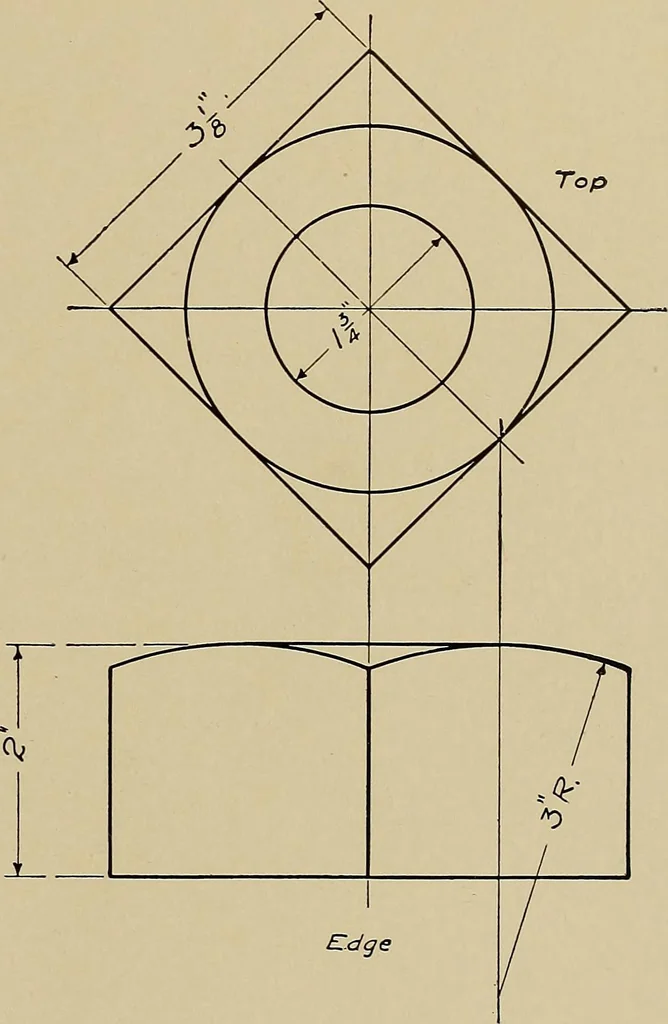 An illustration from Mechanical drawing for industrial and high schools, 1915, leaf 20